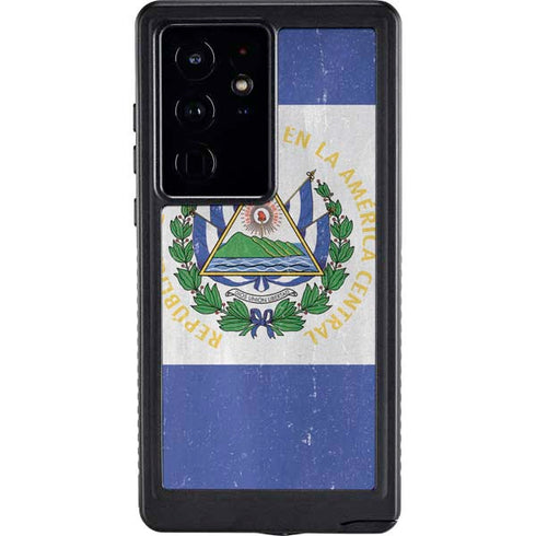 El Salvador Flag Distressed Galaxy S24 Ultra Waterproof Case